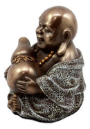 Drunken Hotei Happy Buddha With Wine Gourd Figurine 4"H Keepsake Amulet Statue