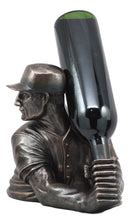 Ebros Focus Home Run Batting Baseball Player Wine Holder Statue 9.5" Long