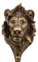 Aslan Lion Bust Wall Hook Hanger Safari Trophy Wall Mount Plaque Figurine 8"H