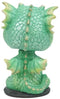 Ebros Wyrmling Baby Hatchling Green Drake Yoga Dragon Bobblehead Figurine 4"H