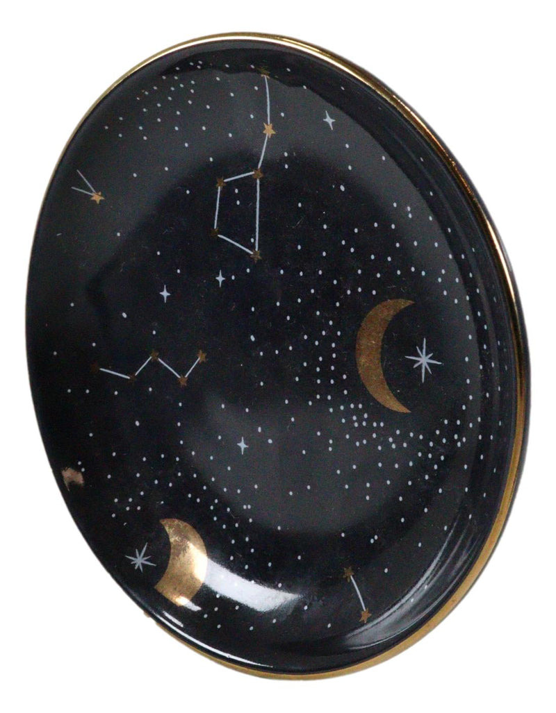 Purple Star Astrology Constellation Zodiac Moon And Stars Trinket Jewelry Dish
