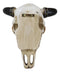 12"L Southwestern Steer Cow Skull With Ropes And Cactus Blooms Wall Decor Plaque