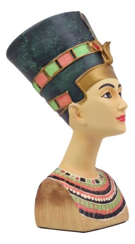 Ancient Egyptian Beautiful Queen Nefertiti Bust Statue 9" Tall Classical Decor