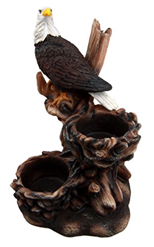 Ebros Bald Eagle Residing By Its Nests Salt and Pepper Shaker Set Holder 6.5"H