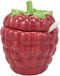 Ebros 6"Diameter Red Raspberry Jam Condiments Container Jar With Lid & Spoon