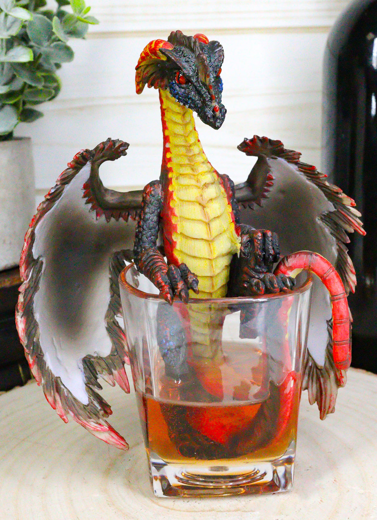 Ebros Beverage Drunken Spirit Dragon 7.75" Tall Fantasy Figurine (Rum Dragon) - Ebros Gift
