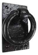 Cast Iron Rustic Deluxe Oxford Ring Swivel Door Knocker With Strike Plate Decor