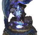 Midnight Armored Dragon On Celtic Knot Pedestal Figurine With LED Crystal Light