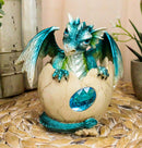 March Birthstone Dragon Egg Statue Aquamarine Blue Gem Birthday Dragon Hatchling