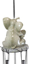 Safari Savanna Elephant Family Bonding Time Figurine Crown Top Wind Chime Decor