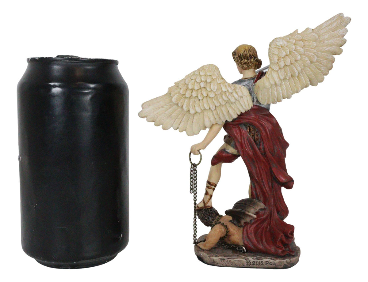 Ebros Saint Michael Defeating Satan Figurine Archangel Michael Small 6.25" H