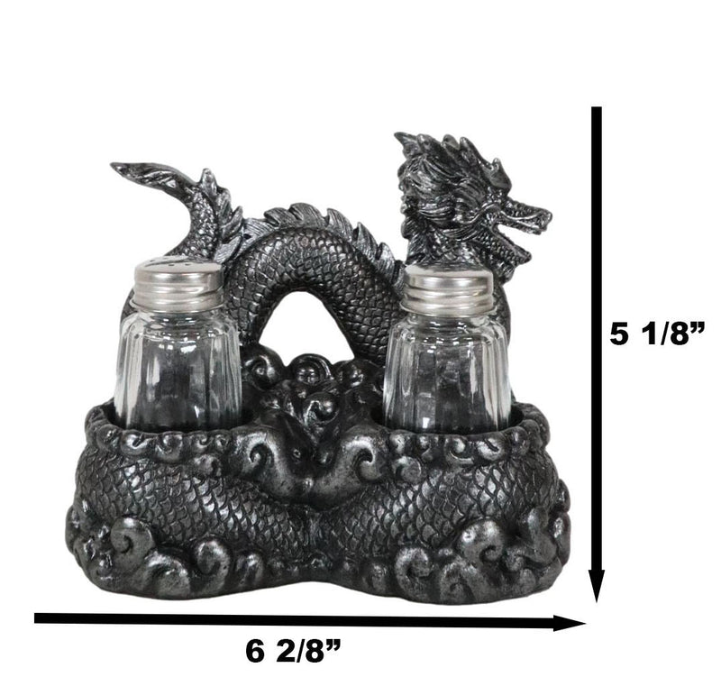 Oriental Gothic Dragon King Riding Over The Clouds Salt And Pepper Shakers Set