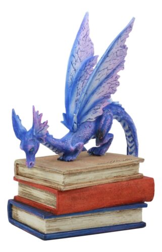 Amy Brown Fantasy Midnight Blue Book Dragon Of Bibliography Figurine Magic Decor
