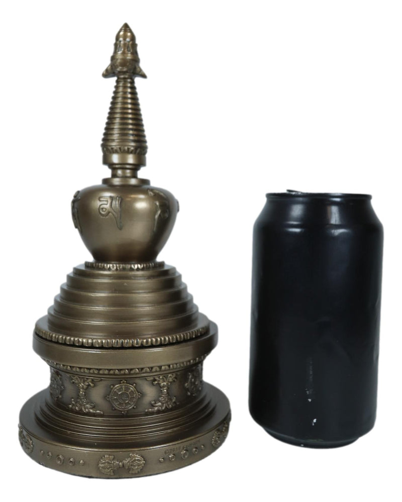 Tibetan Buddhism Buddha Nirvana Meditation Round Stupa Jewelry Box Statue