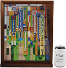 Ebros Frank Lloyd Wright Cactus Flowers Stained Glass Plaque Wall Hanger 15"H