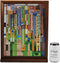 Ebros Frank Lloyd Wright Cactus Flowers Stained Glass Plaque Wall Hanger 15"H