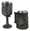 Set of 2 Medieval Dragons Iron Throne Of Valyrian Steel Swords Wine Goblet & Mug