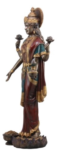 Large Hindu Goddess Of Prosperity And Wisdom Lakshmi Shri Thirumagal Statue 20"H