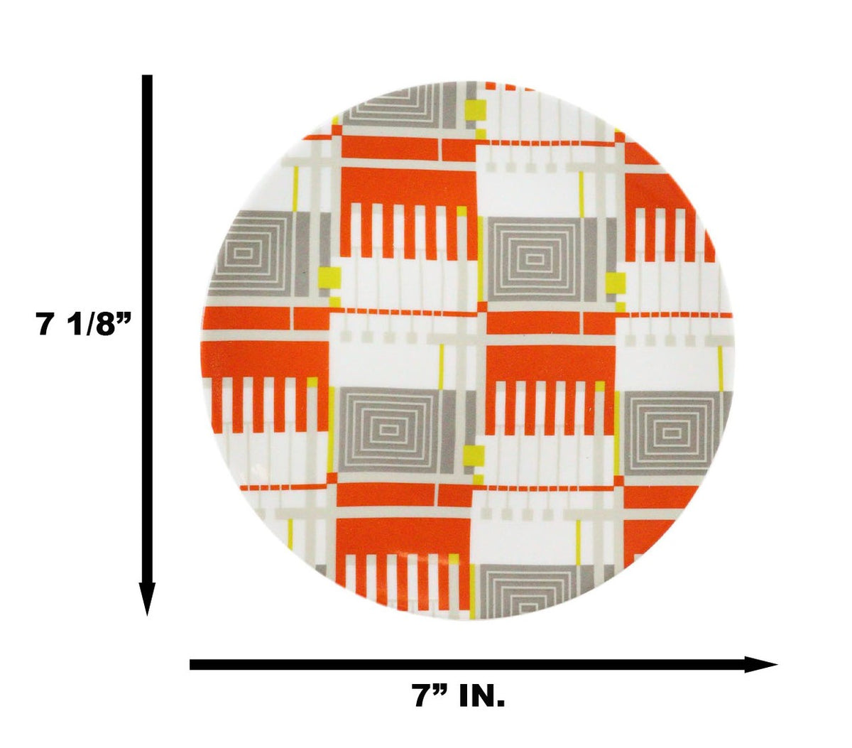 Frank Lloyd Wright Textile Taliesin West Yellow Ceramic Dessert Plates Pack Of 4