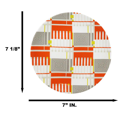Frank Lloyd Wright Textile Taliesin West Yellow Ceramic Dessert Plates Pack Of 4