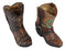 Set of 2 Western Cowboy Turquoise & Dreamcatcher Boots Make Up Tools Pen Holder