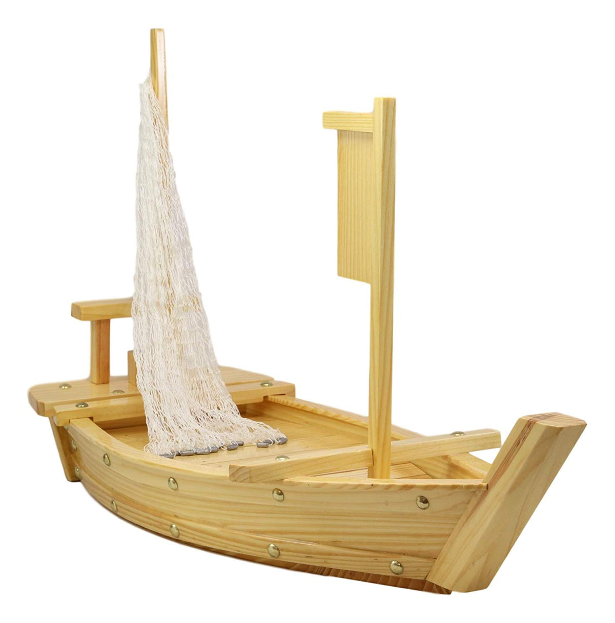 Ebros Gift Traditional Japanese Omakase Sashimi Sushi Serving Platter Plate Fishing Boat For Home Kitchen Dining Decorative Dinnerware Party Display Boats Restaurant Supply (Small 25.75"Long)