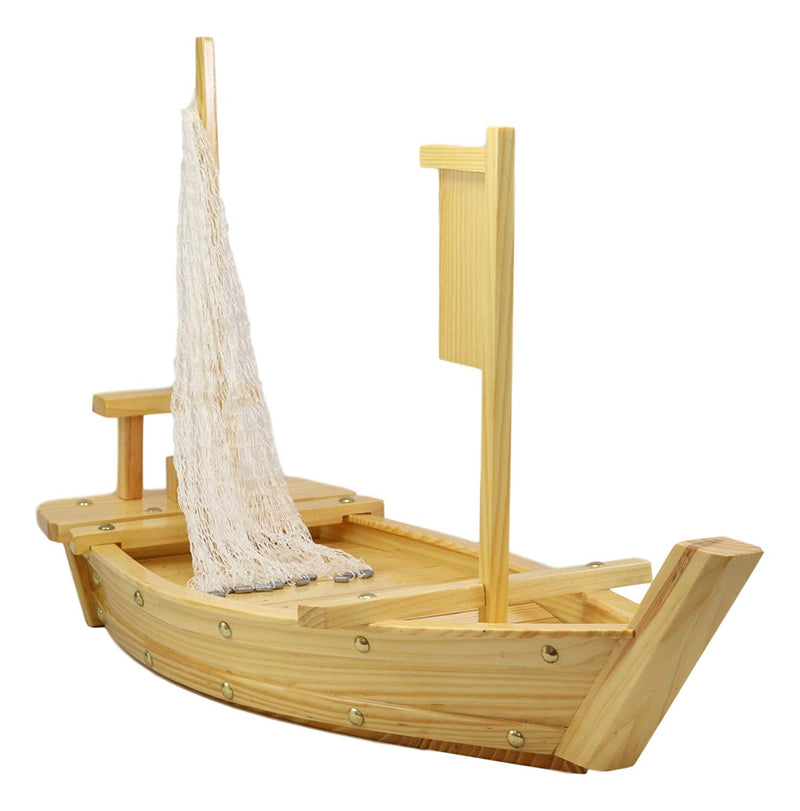 Ebros Gift Traditional Japanese Omakase Sashimi Sushi Serving Platter Plate Fishing Boat For Home Kitchen Dining Decorative Dinnerware Party Display Boats Restaurant Supply (Small 25.75"Long)