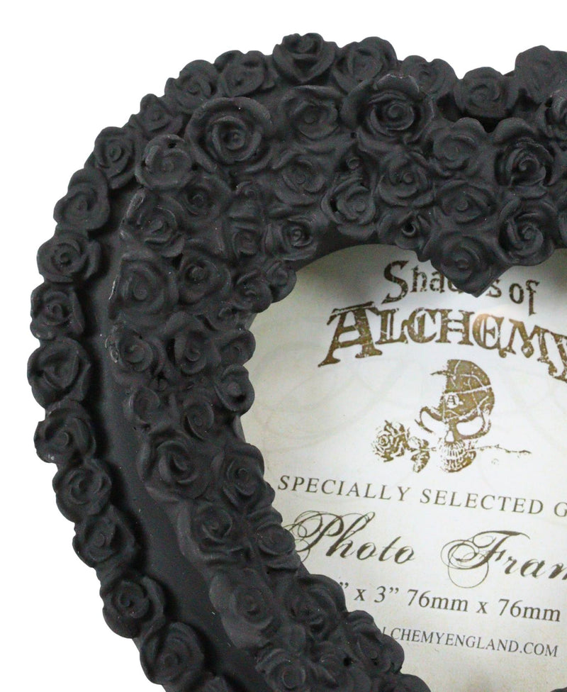 Gothic Day Of The Dead Black Roses Wreath Heart Wall Or Desktop Picture Frame