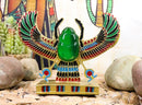 Ebros Egyptian Winged Scarab Amulet Ankh Symbol of Rebirth Figurine Statue