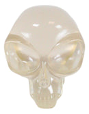 Ebros Small Clear Translucent Extraterrestrial ET Alien Skull Sculpture Predator UFO Cranium Statue Collectible 3.5"L