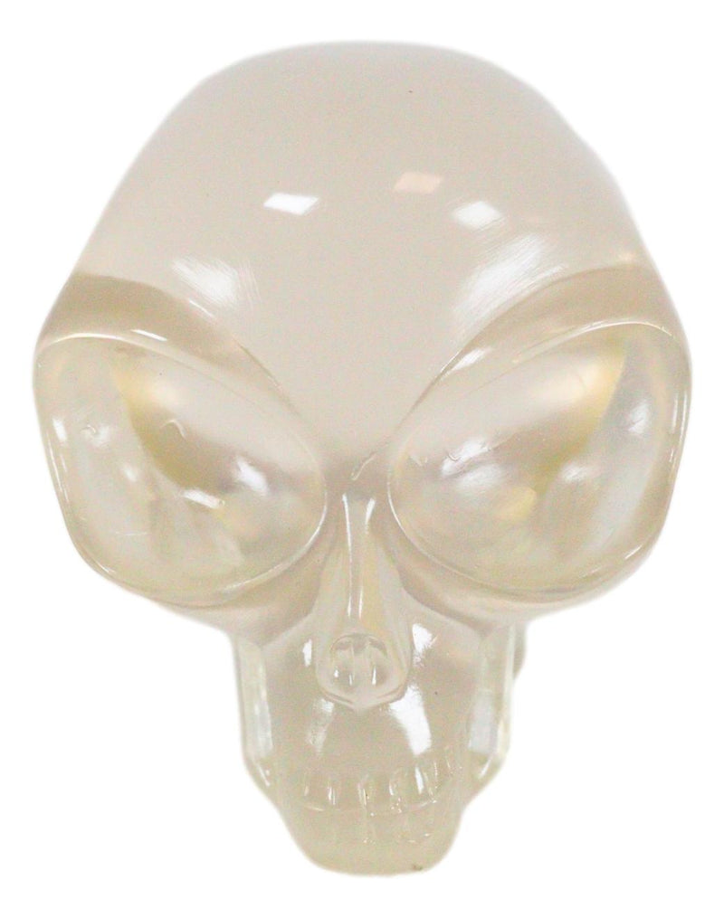 Ebros Small Clear Translucent Extraterrestrial ET Alien Skull Sculpture Predator UFO Cranium Statue Collectible 3.5"L