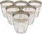 Ebros Set of 6 Double Old Fashioned Tumbler Glass With Greek Rim Accent 12oz