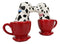 Kissing Dalmatian Dogs in Tea Cup 3.5'' Tall Magnetic Salt and Pepper Shakers