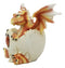 Ebros November Birthstone Dragon Egg Statue 4.25" Tall Orange Topaz November Birthstone Gem Symbol Hatchling Dragon Collector Figurine