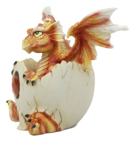 Ebros November Birthstone Dragon Egg Statue 4.25" Tall Orange Topaz November Birthstone Gem Symbol Hatchling Dragon Collector Figurine