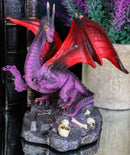 Small Purple Volcanic Earth Skull Graveyard Dragon Figurine Fantasy Collectible