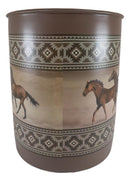 Ebros Western Running Horses With Southwest Navajo Vectors Waste Basket Dry Trash Bin