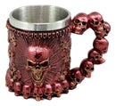 Ossuary Metallic Red Protruding Skull With Bloodshot Eyes Mug Beer Stein Tankard