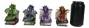 Ebros Metallic Three Wise Baby Dragon Set See Hear Speak No Evil Statue 3.5"H