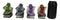 Ebros Metallic Three Wise Baby Dragon Set See Hear Speak No Evil Statue 3.5"H