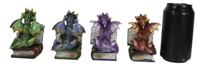 Ebros Metallic Three Wise Baby Dragon Set See Hear Speak No Evil Statue 3.5"H