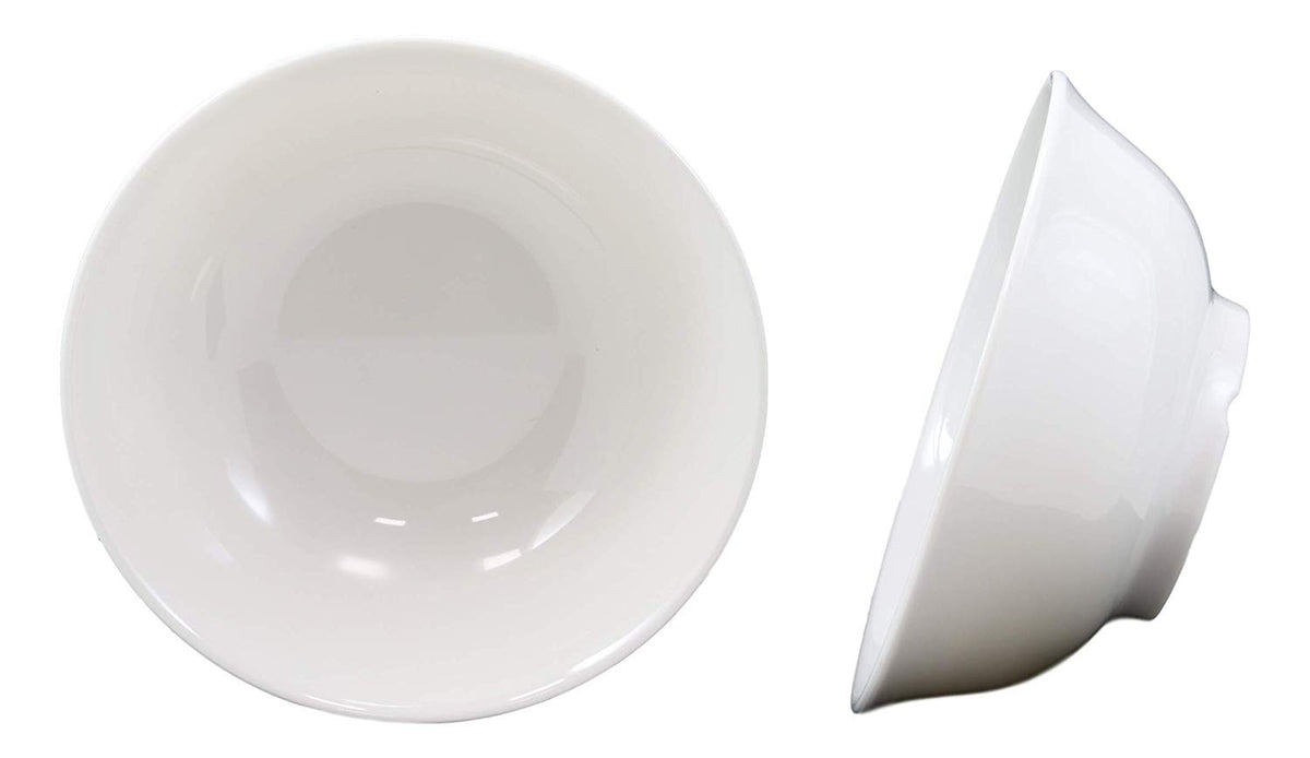 Ebros Gift Restaurant Supply Contemporary Round White Jade Melamine Large Ramen Udon Pho Wonton Soup Bowls 8.25" Diameter 44oz Ideal Bowl for Salad Mixes Pasta Rice Home Kitchen Dining (5)