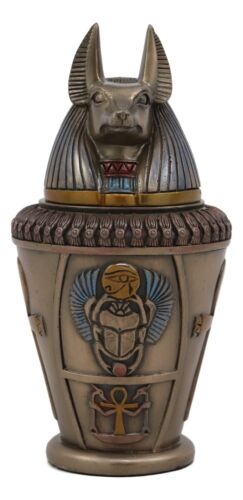 Ebros Egyptian Gods And Deities Duamutef Canopic Jar 5.75"H Four Sons Of Horus - Ebros Gift