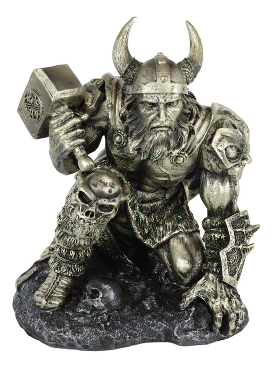 Ebros Norse Viking God of Thunder Thor Battle Wielding Mjolnir Hammer Figurine 7"High - Ebros Gift