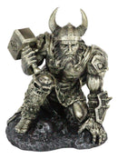 Ebros Norse Viking God of Thunder Thor Battle Wielding Mjolnir Hammer Figurine 7"High