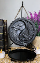 Medieval Ying Yang Dragons Aroma Waterfall Medal Backflow Incense Cone Burner