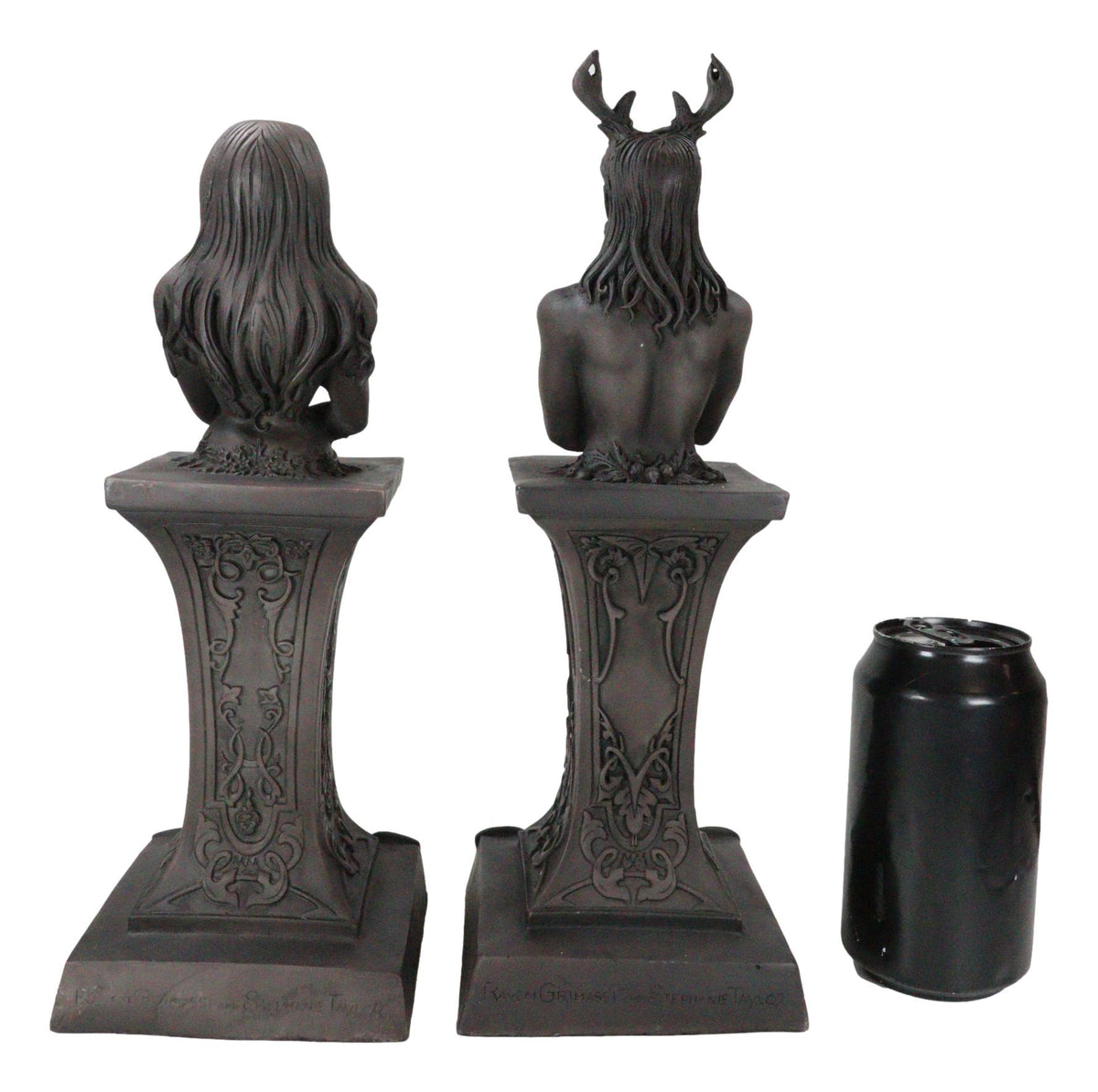 Wiccan Deity Horned God And Crescent Celestial Moon Goddess Herm Bust Sculpture - Ebros Gift