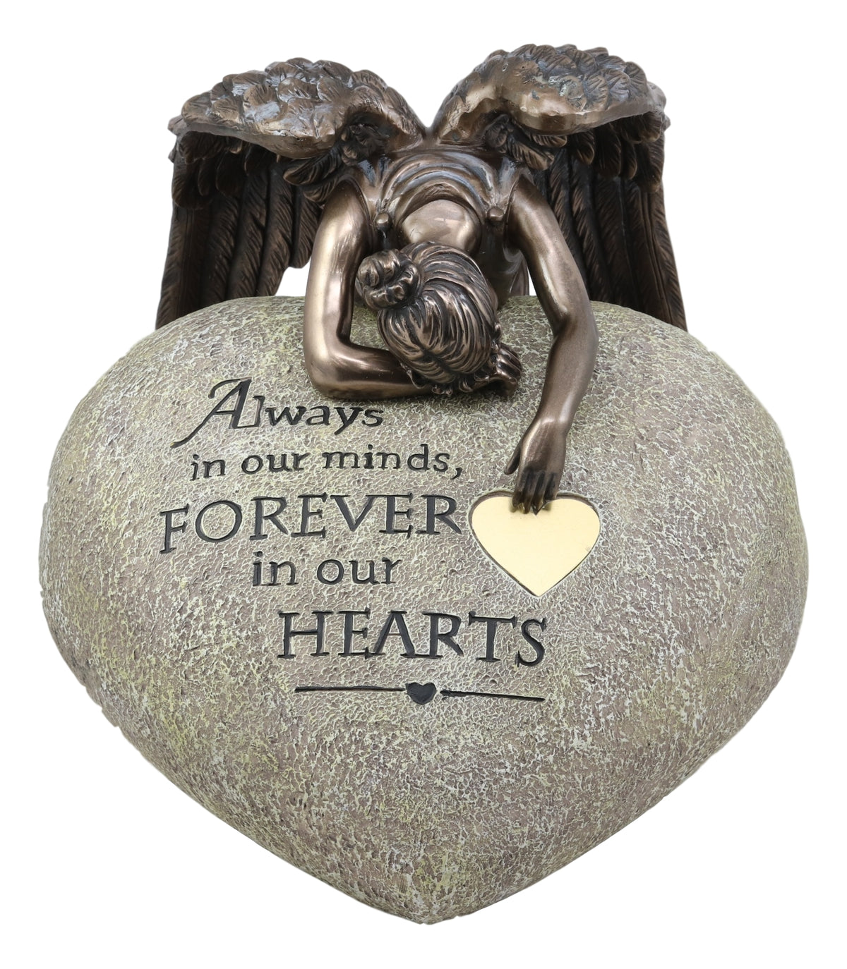 Ebros Guardian Mourning Angel Cremation Urn Forever in Our Hearts 13.25" Tall 200 Cubic Inches Capacity