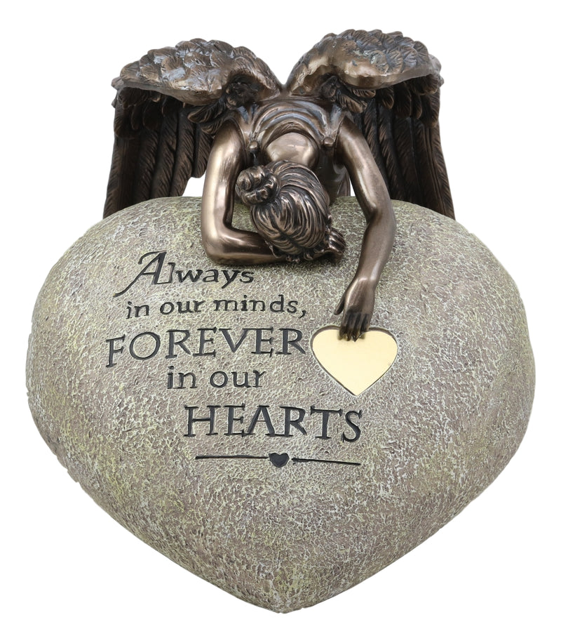 Ebros Guardian Mourning Angel Cremation Urn Forever in Our Hearts 13.25" Tall 200 Cubic Inches Capacity