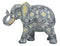 Ebros Feng Shui Silver and Gold Patterned Elephant with Trunk Up Statue 10.5" Long Vastu 3D Zen Elephants Figurine Symbol of Wisdom Fortune Success and Protection - Ebros Gift